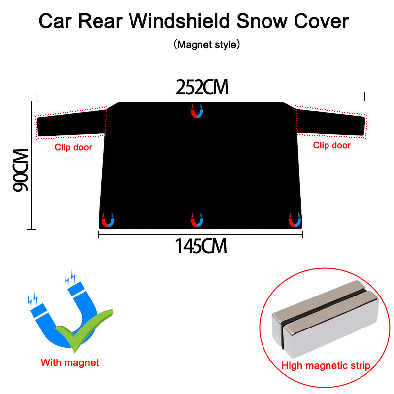 Front Windshield Snow Cover with Magnetic Strips