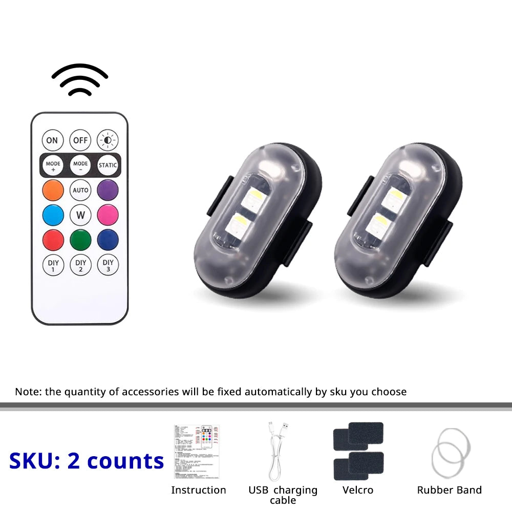 RGB LED Portable Party Lights Remote Control Wireless Lighting Rechargeable Car Footwell Light Under Glow Kit Accessories Gift