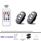 RGB LED Portable Party Lights Remote Control Wireless Lighting Rechargeable Car Footwell Light Under Glow Kit Accessories Gift