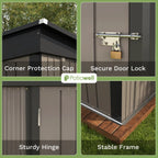 5x3 FT Metal Outdoor Storage Shed with Lockable Door
