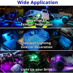 RGB LED Portable Party Lights Remote Control Wireless Lighting Rechargeable Car Footwell Light Under Glow Kit Accessories Gift