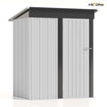 Patiowell 5x3 FT Outdoor Storage Shed, Tool Shed with Sloping Roof and Lockable Door, Metal Shed for Backyard Garden Patio Lawn