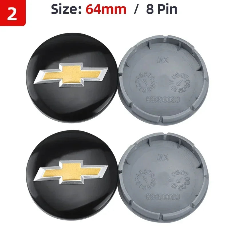 4pcs 53mm 58mm 59mm 64mm Car Wheel Center Hub Caps Cover for Chevrolet Lacetti Aveo Cobalt Malibu Trax Camaro Sail Captiva Spark