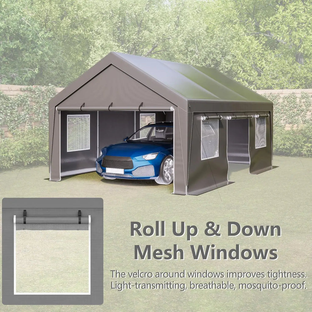 Heavy Duty 13x20 Carport Canopy with Ventilated Sidewalls