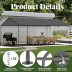 10' x 20' Heavy Duty Carport Garage Canopy with Sidewalls