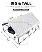 Metal Carport Portable Garage for 2 Cars 20'x25'x13' Gray