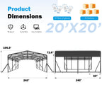 Metal Carport Garage for Two Cars 20x20FT Portable Shelter