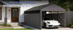 Heavy Duty Metal Carport 22x11 FT with Oxford Cloth Enclosure