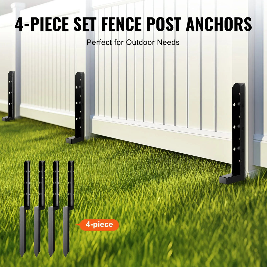Heavy Duty Steel Fence Post Anchor Kit 4 Pack 2 X 2 Inches
