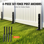 Heavy Duty Steel Fence Post Anchor Kit 4 Pack 2 X 2 Inches