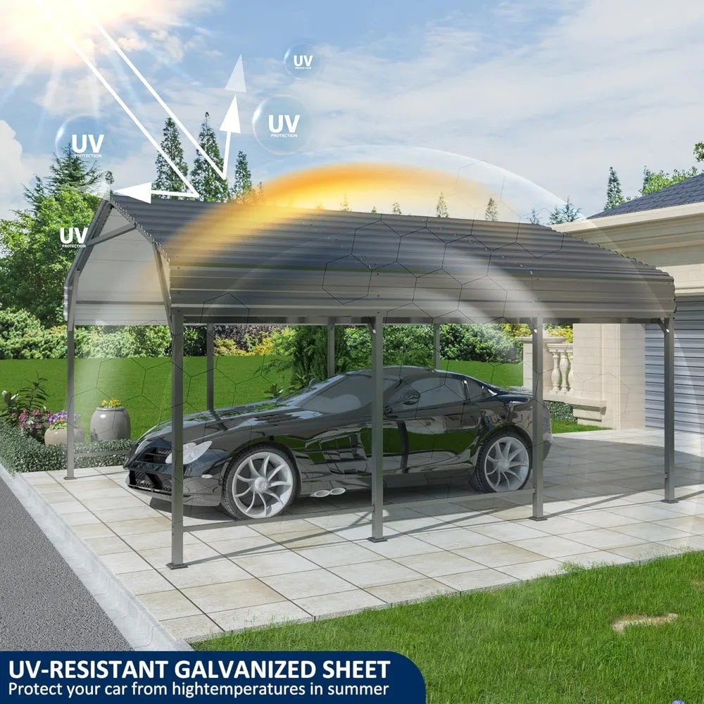 Metal Carport 10x15 FT with Enhanced Base and Durability