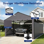 Heavy Duty Metal Carport 22x11 FT with Oxford Cloth Enclosure