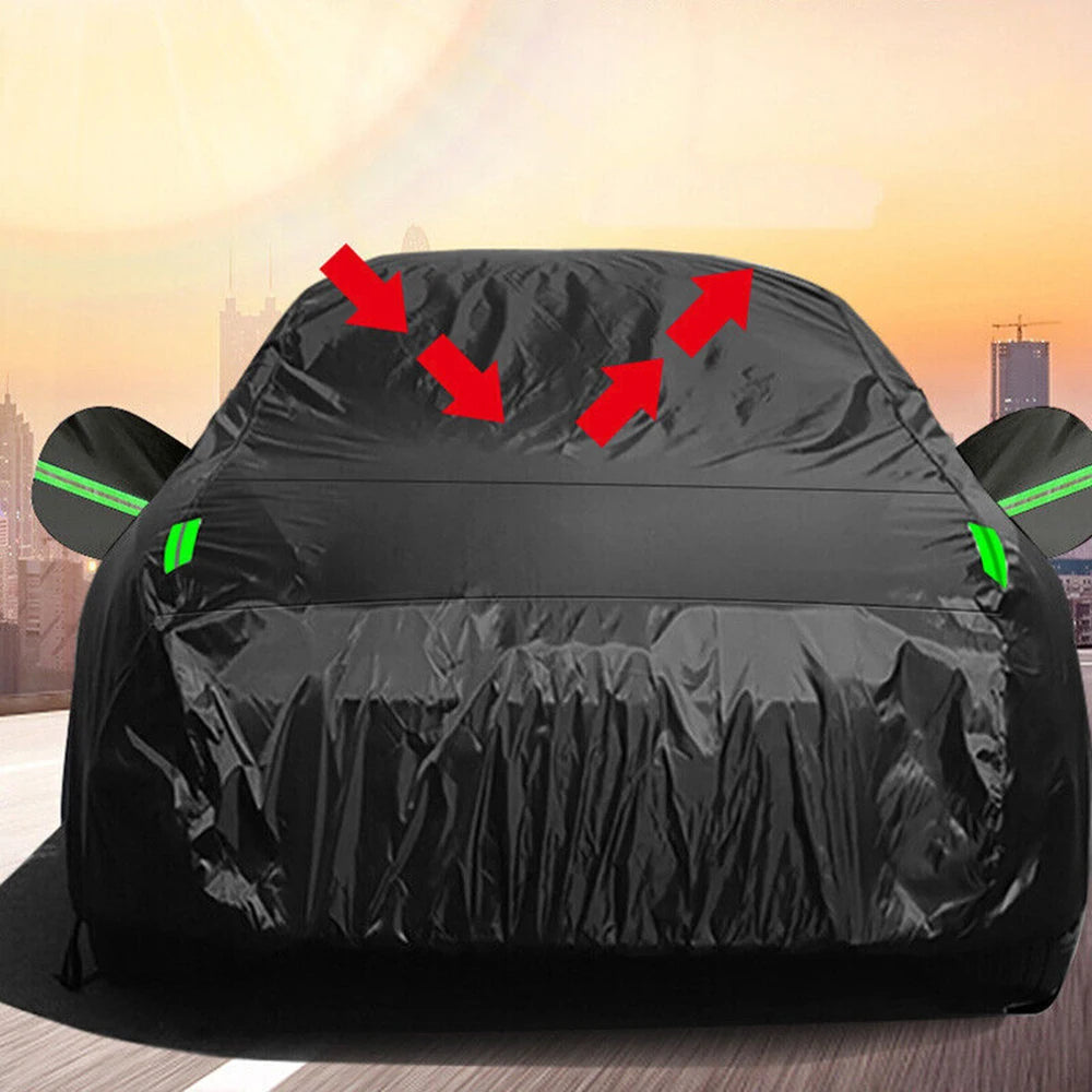 Black SUV Car Cover 190x75x73in Waterproof UV Resistant