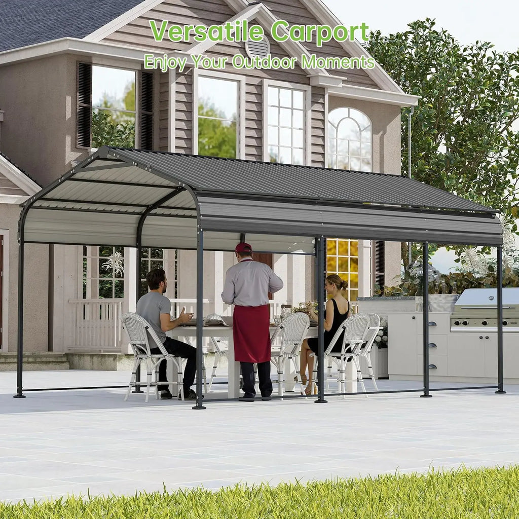 Metal Carport 10x15FT with Galvanised Steel Roof