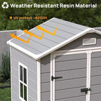 6x4.5 Ft Resin Garden Shed with Lockable Doors and Flooring