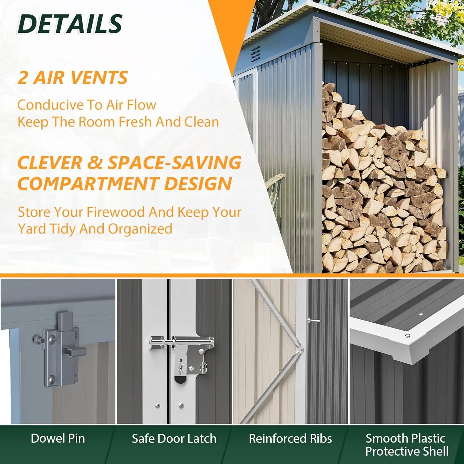 10 X 4 FT Metal Outdoor Storage Shed with Floor Base