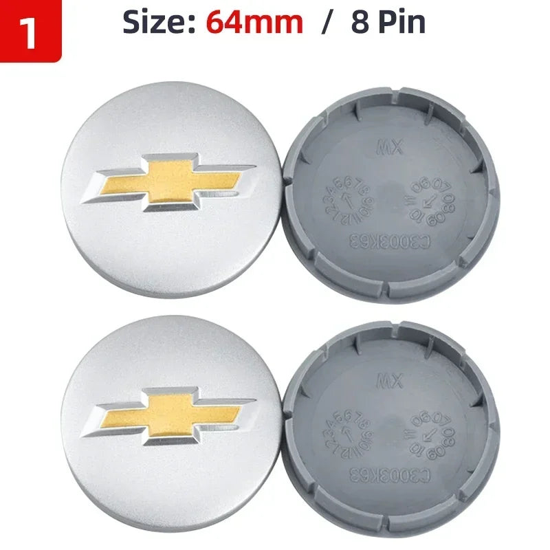 4pcs 53mm 58mm 59mm 64mm Car Wheel Center Hub Caps Cover for Chevrolet Lacetti Aveo Cobalt Malibu Trax Camaro Sail Captiva Spark