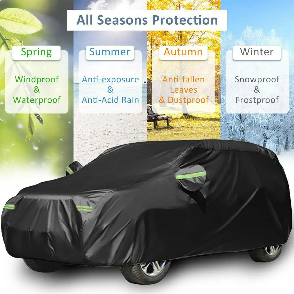 Black SUV Car Cover 190x75x73in Waterproof UV Resistant
