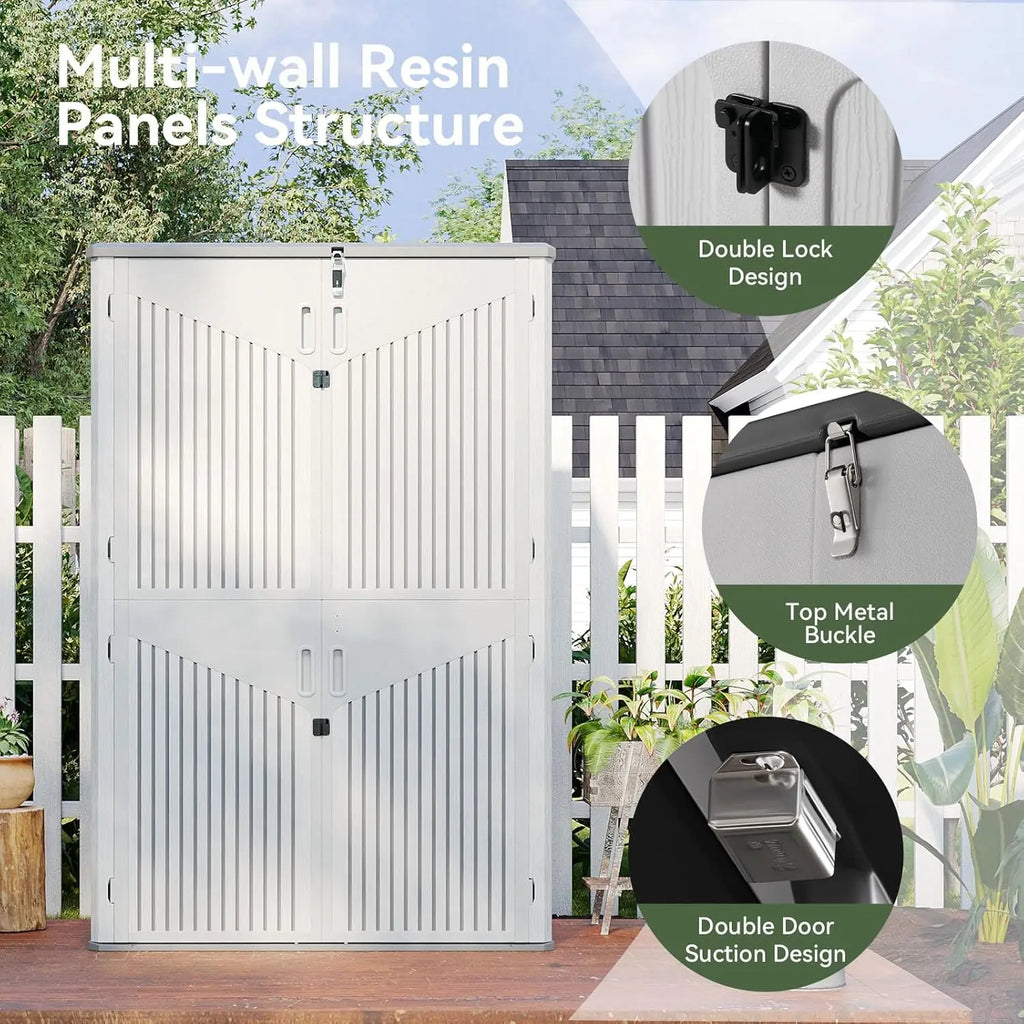 Waterproof Outdoor Storage Shed 64 Cu Ft for Garage Garden