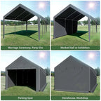 Portable 10x20ft Heavy Duty Carport Canopy Tent with Sidewalls