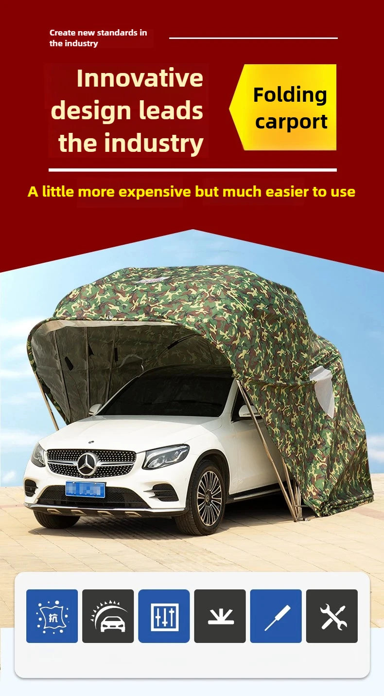 Car Folding Carport Outdoor Tarpaulin Mobile Garage
