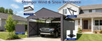 Heavy Duty Metal Carport 22x11 FT with Oxford Cloth Enclosure