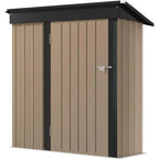 Lockable Metal Garden Shed 5 X 3 Feet Brown Storage