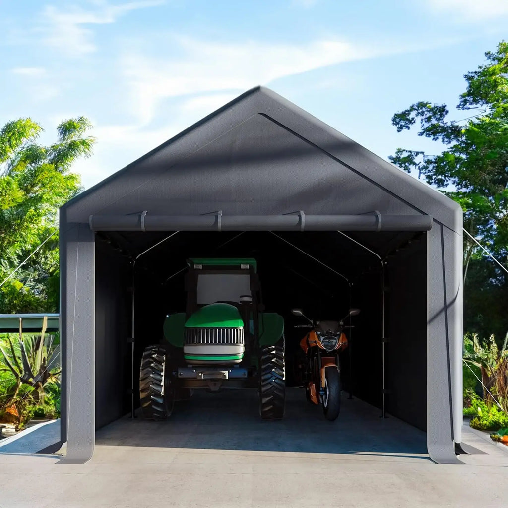 Heavy Duty 10x20 Ft Steel Canopy Carport Storage Shed