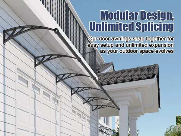 Polycarbonate Window Awning Canopy with Gutter Protection