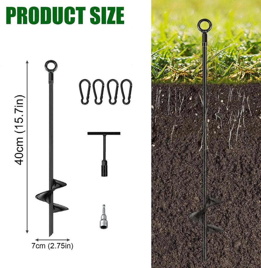 Trampoline Ground Anchor Kit 44 cm Steel Set of 4