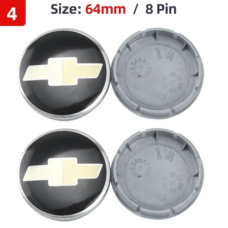 4pcs 53mm 58mm 59mm 64mm Car Wheel Center Hub Caps Cover for Chevrolet Lacetti Aveo Cobalt Malibu Trax Camaro Sail Captiva Spark