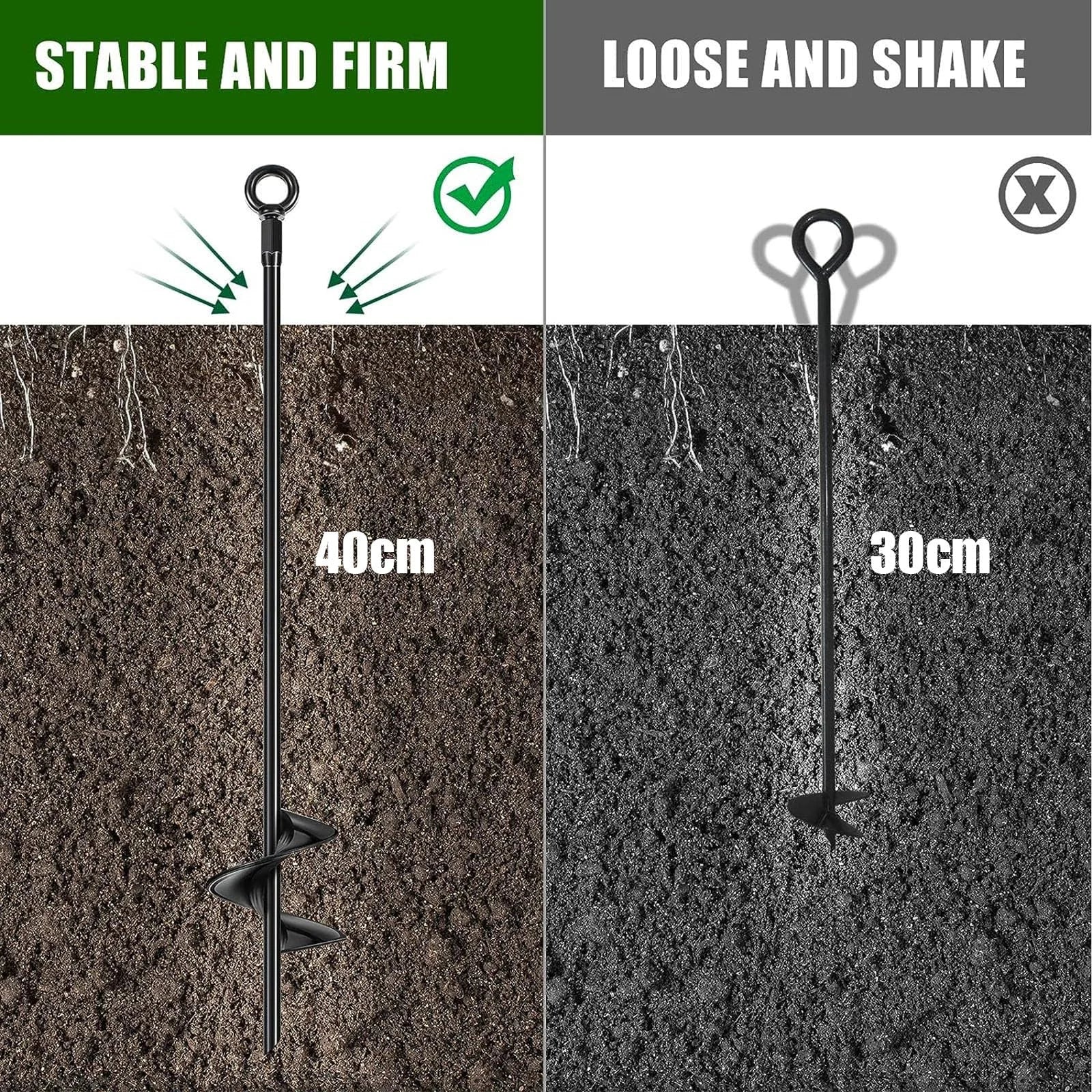 Trampoline Ground Anchor Kit 44 cm Steel Set of 4