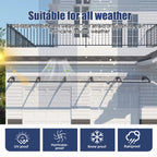 Polycarbonate Window Awning Canopy with Gutter Protection