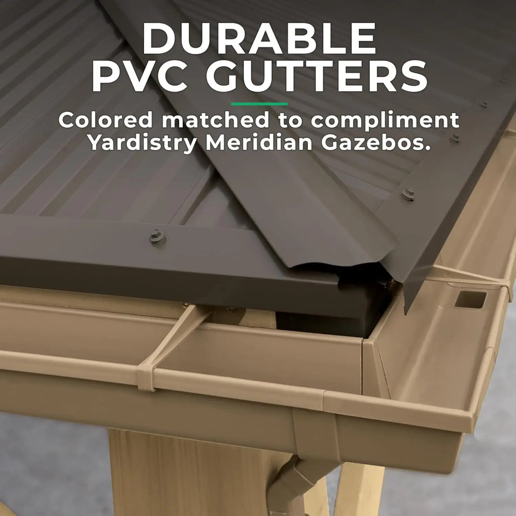 Meridian Gazebo Rain Gutters Complete System with 4 Down Spouts