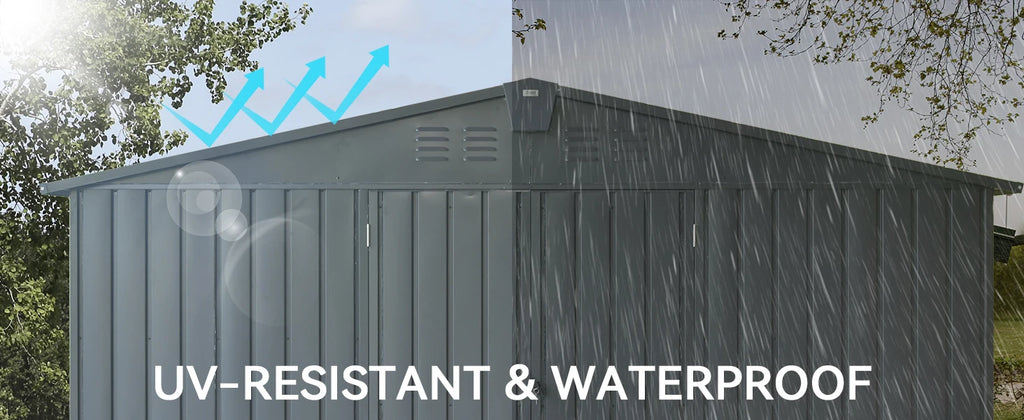 Metal Outdoor Storage Shed 11x9 FT with Lockable Doors