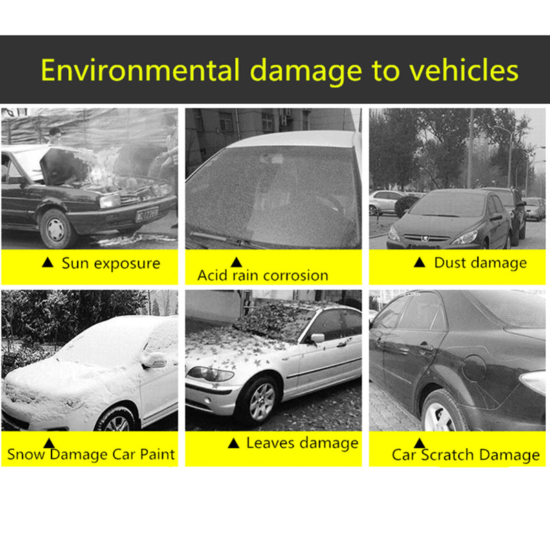 Black Car Cover Full Exterior Dustproof Protection with Reflective Strips
