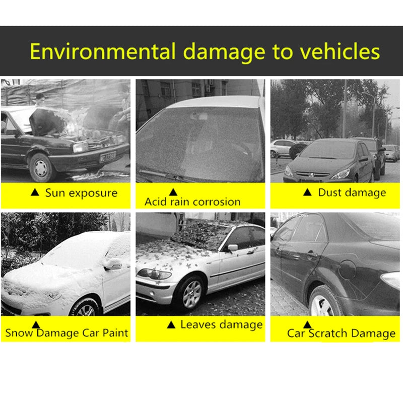 Black Car Cover Full Exterior Dustproof Protection with Reflective Strips