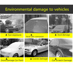 Black Car Cover Full Exterior Dustproof Protection with Reflective Strips
