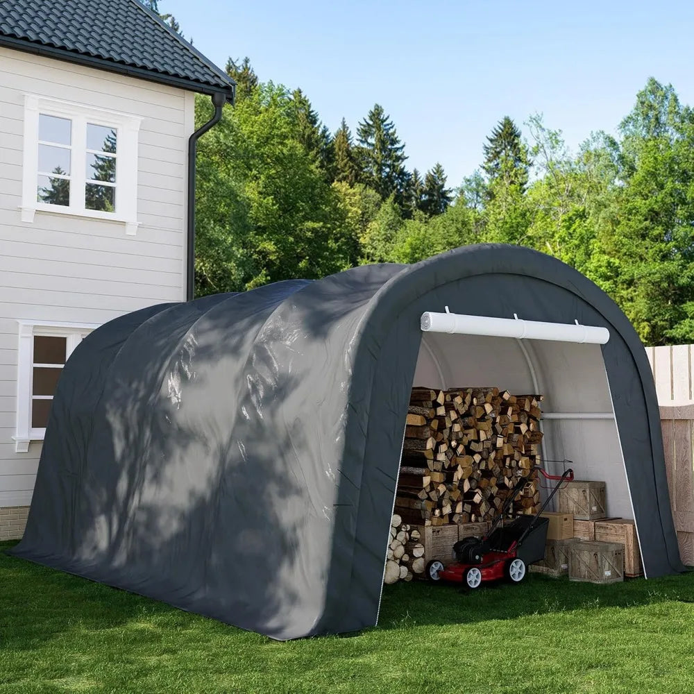 10x20 FT Heavy Duty Car Canopy Garage with Steel Frame