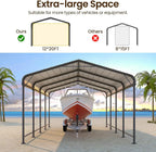 Metal Carport 12x20FT Heavy Duty Canopy for All-Weather