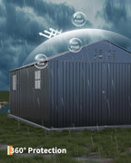 Enclosed Metal Carport 12x20 FT Steel Roof Garage Shed