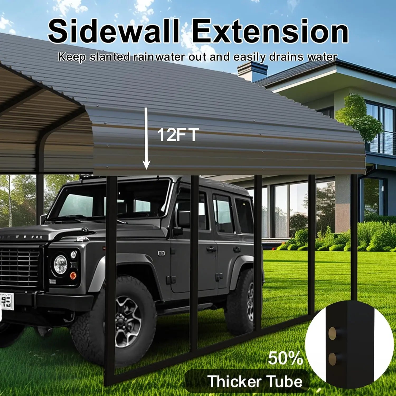 10x20ft Heavy Duty Metal Carport Garage Canopy