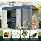 10 X 4 FT Metal Outdoor Storage Shed with Floor Base