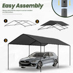 10' x 20' Heavy Duty Carport Garage Canopy with Sidewalls