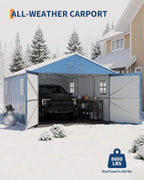 Enclosed Metal Carport 12x20 FT Steel Roof Garage Shed