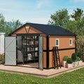 Outdoor Metal Storage Shed 10x12 Ft with Lockable Doors