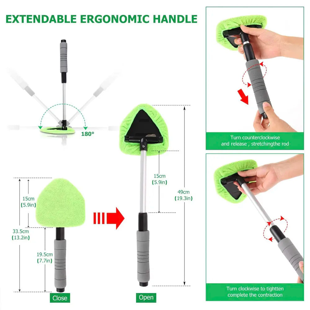 Microfiber Telescopic Car Window Cleaner Brush Set