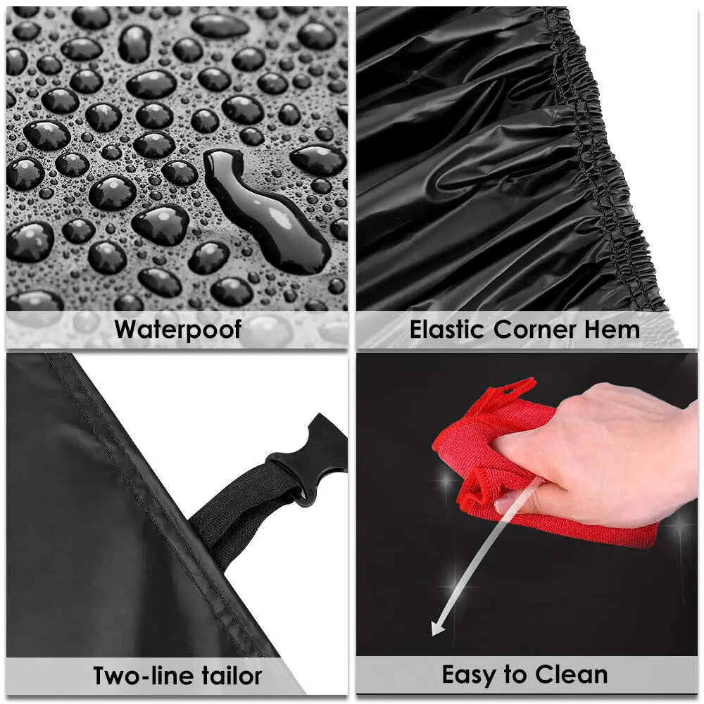 Black SUV Car Cover 190x75x73in Waterproof UV Resistant