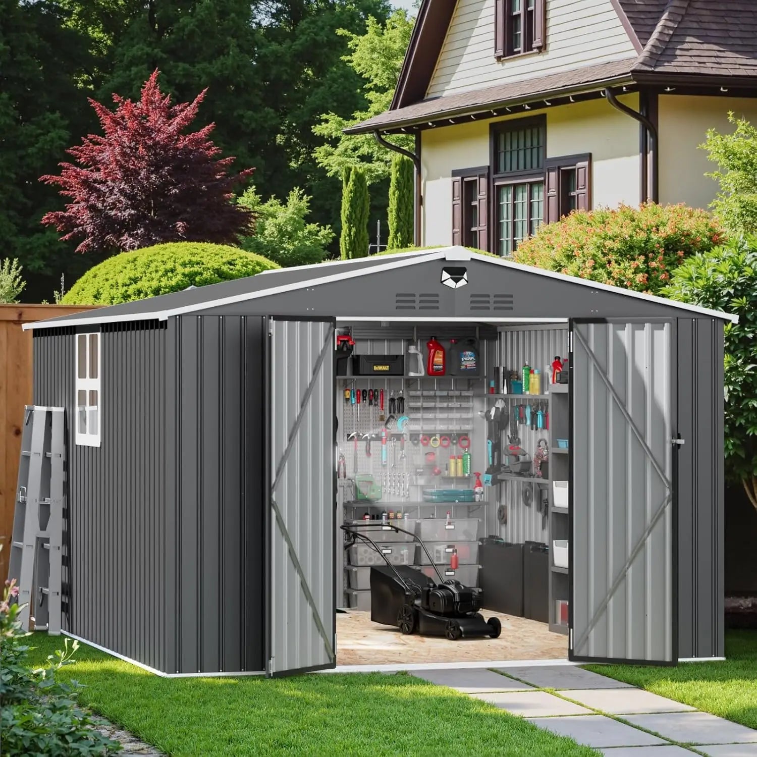 Metal Storage Shed 10x12 Waterproof Customizable Backyard