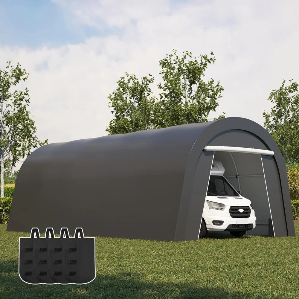 12 Feet X 25 Feet Heavy-duty Carport with Roll-up Doors